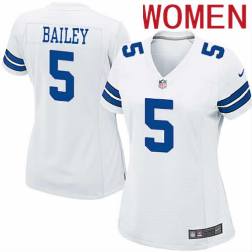 Women Dallas Cowboys #5 Dan Bailey Nike White Team Game NFL Jersey->women nfl jersey->Women Jersey